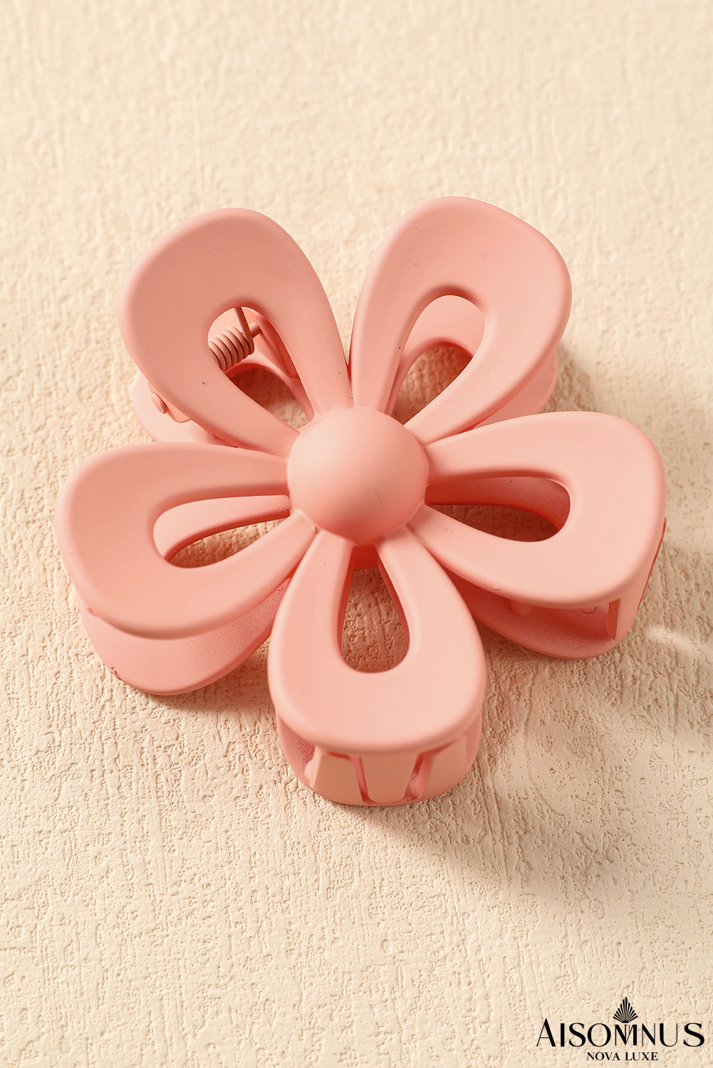 Light Pink Sweet Hollowed Flower Shape Claw Clip