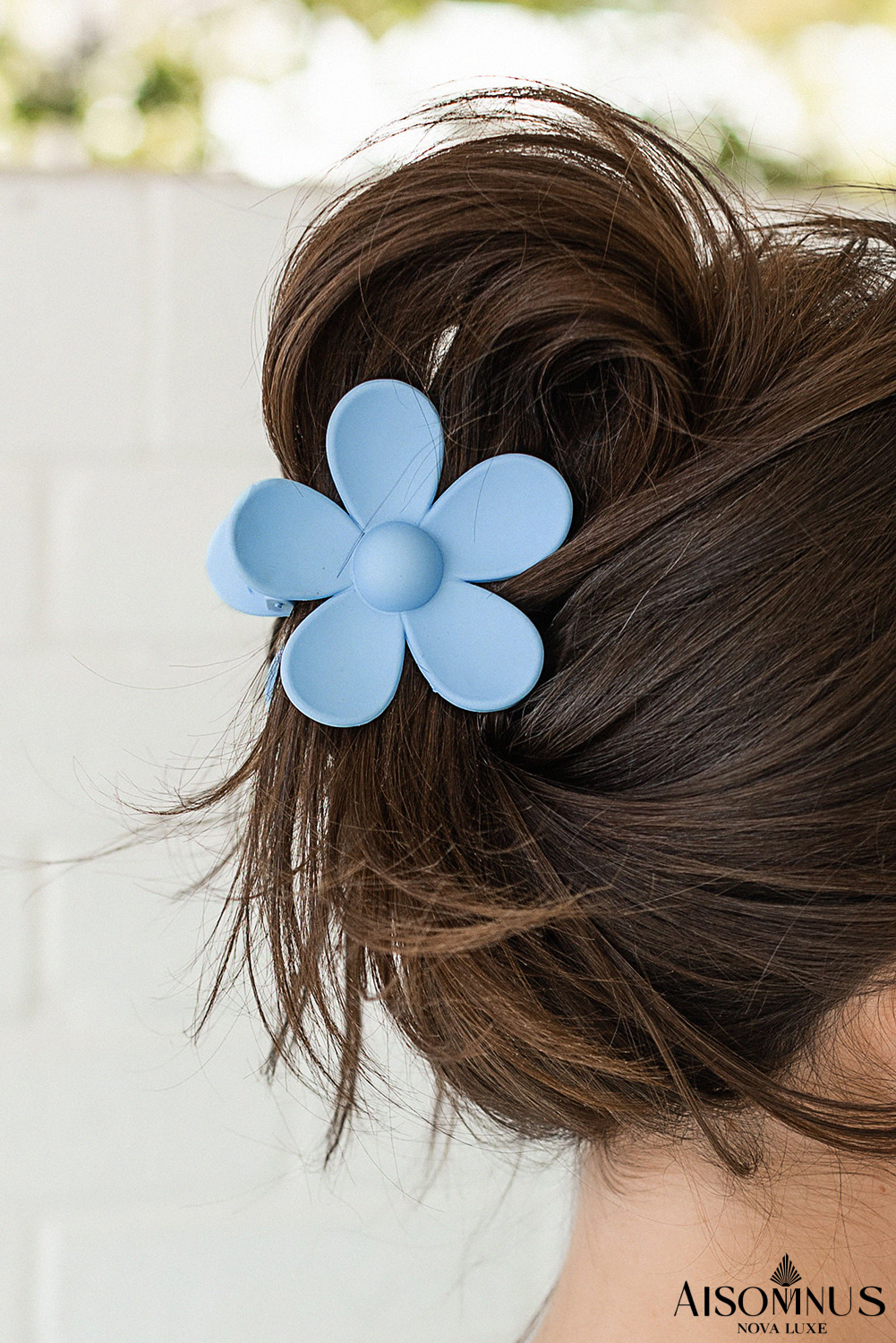 Light Blue Flower Hair Claw Clip
