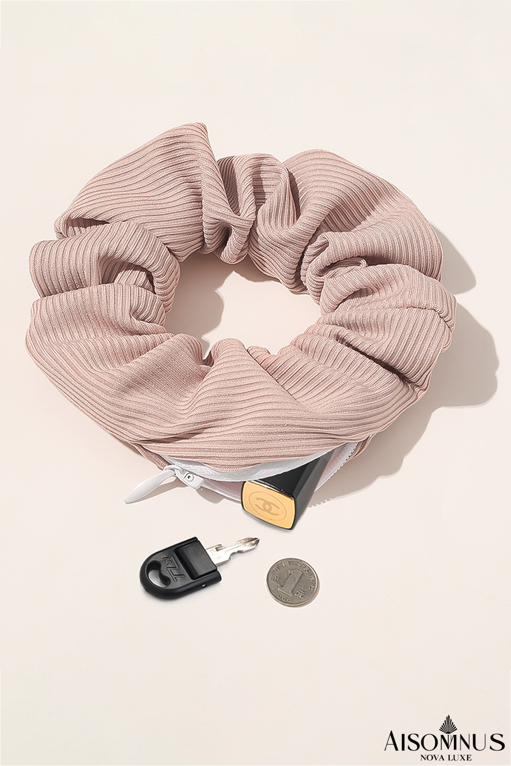Delicacy Pocket Scrunchie With Hidden Zipper