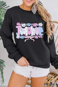 Black Custom Teacher Graphic Sweatshirt