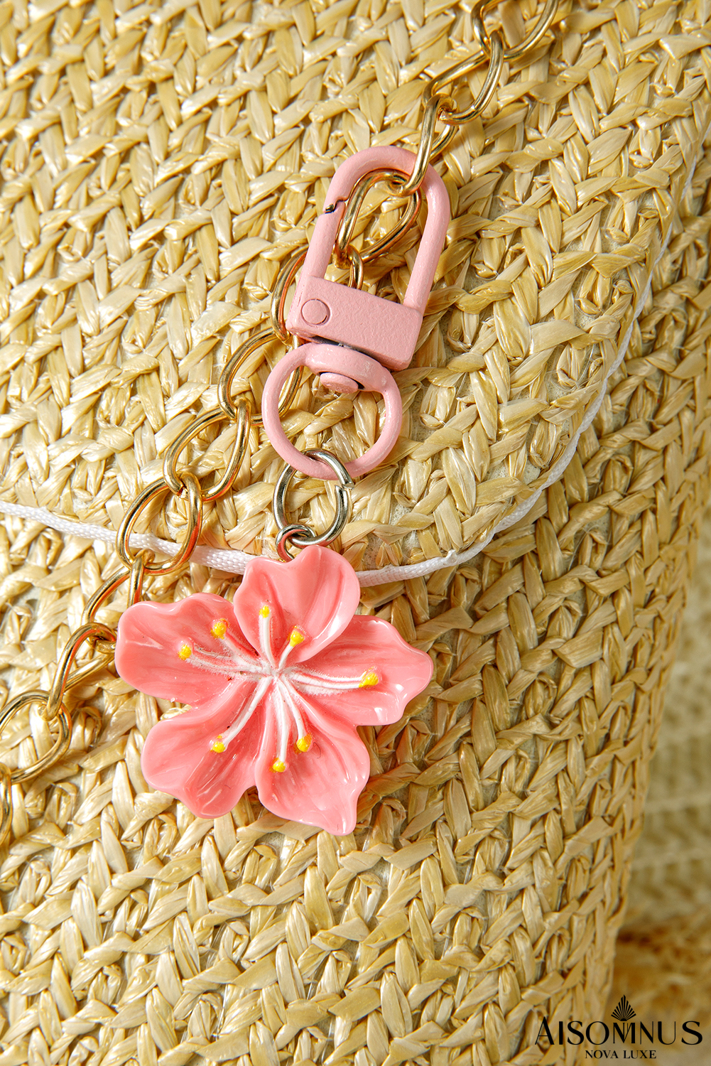 Rose Red Flower Pendant Keychain
