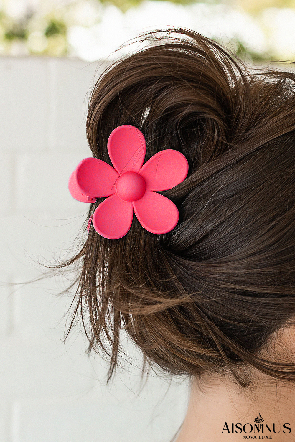 Rosy Flower Hair Claw Clip