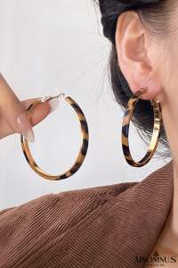 Thai Curry Leopard Print Hoop Earrings