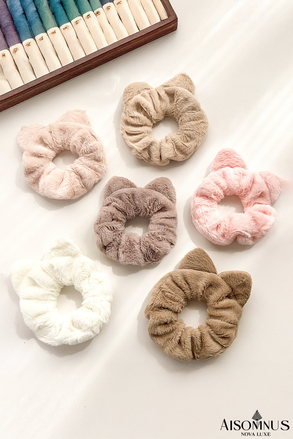 Light Pink Fluffy Cat Ear Hair Tie