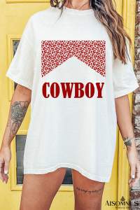 White Oversized Letter Print Round Neck Short Sleeve Tee