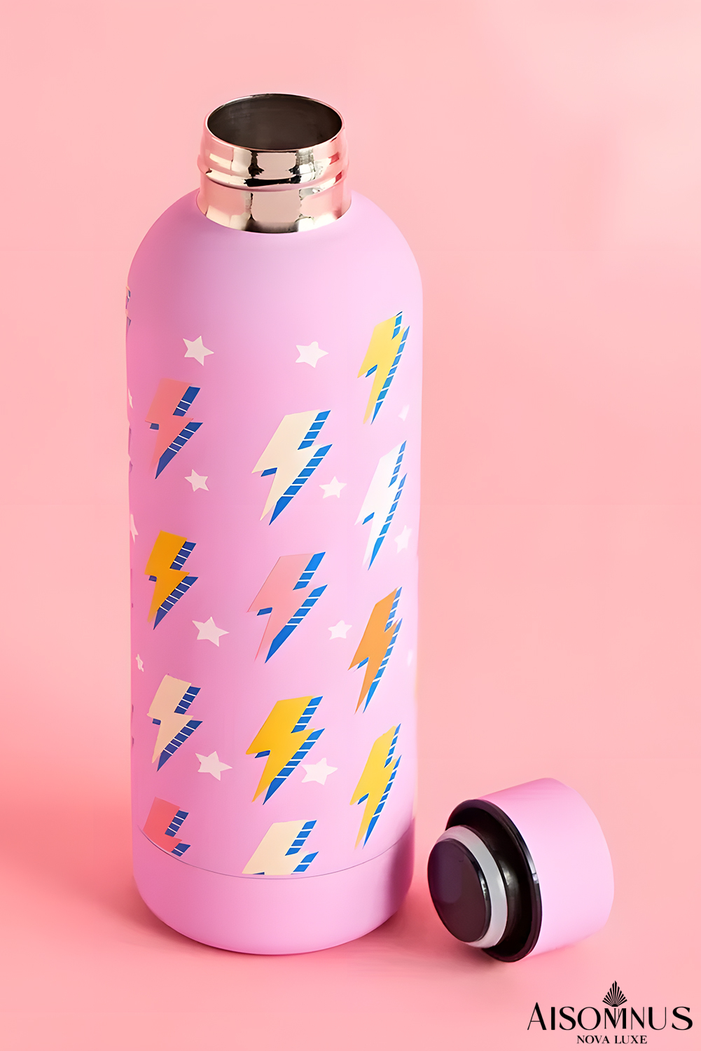 Sachet Pink Cute Graphic Stainless Steel Water Bottle