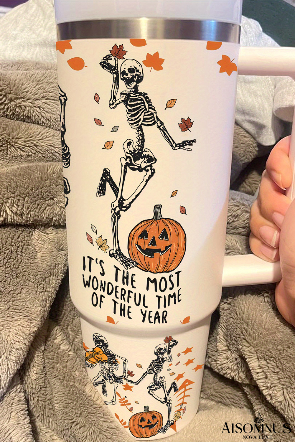 White It's the Most Wonderful Time of the Year Halloween Tumbler 40oz