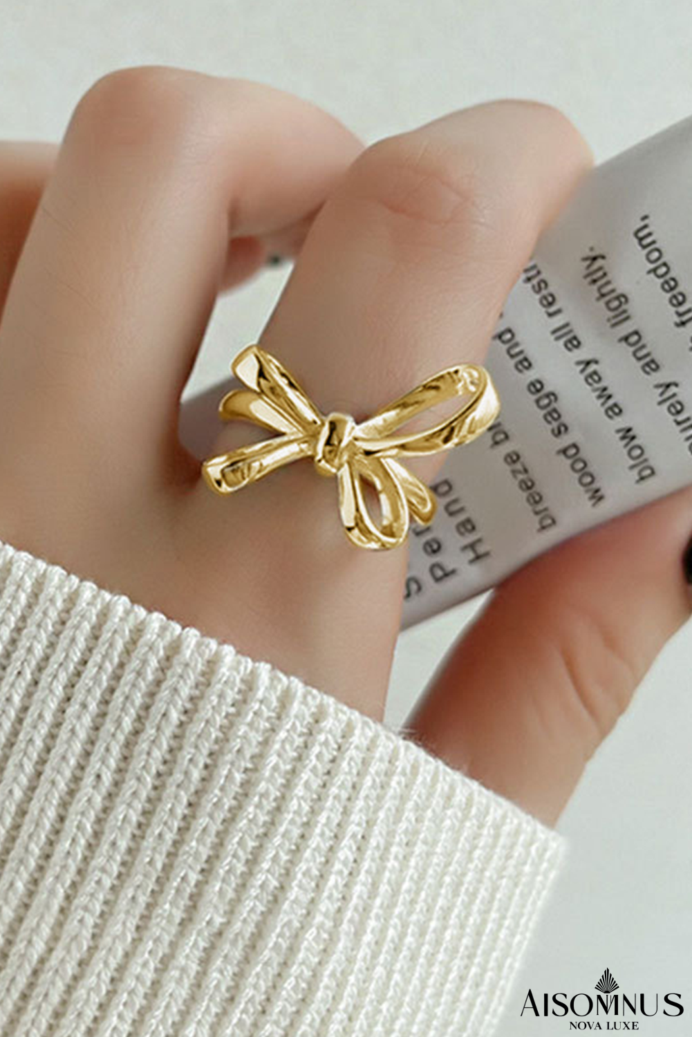Gold Minimalist Bow Alloy Ring