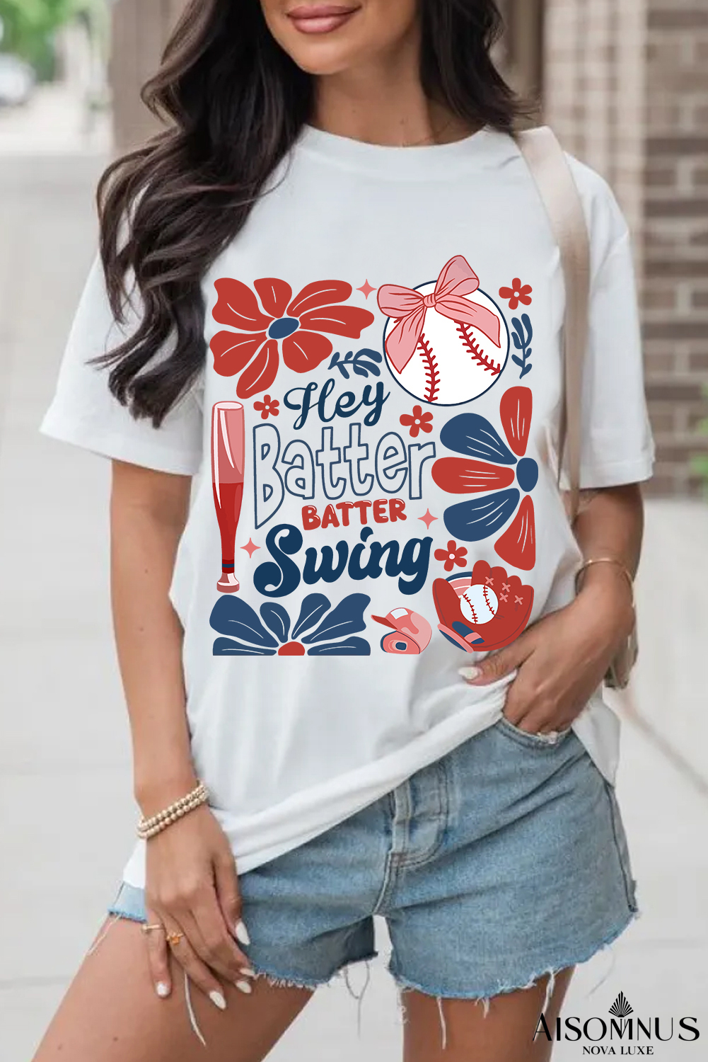White Hey Batter Swing Game Day Graphic Tee
