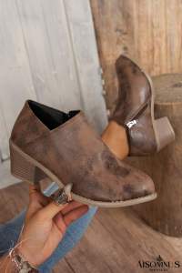 Coffee Suede Casual Ankle Boots