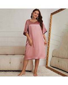 Round Neck Dress Sexy Nightdress Women's Ice Silk