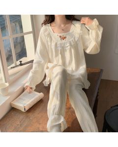 Japanese Pastoral Long-sleeved Pajamas Women's Suit