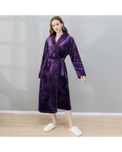 Winter Long Coral Fleece Men's Thick Warm Flannel Bathrobe