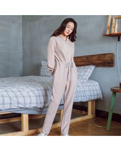 Warm and comfortable waistband one-piece pajamas