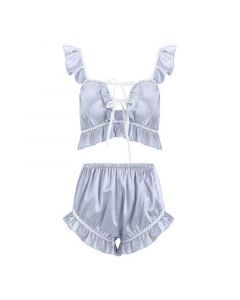 Room Palace Girl Sexy Homewear Summer Ice Silk Lace Cute Thin Sling Pajamas