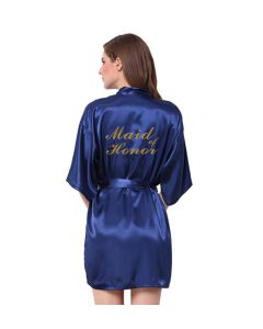 Morning gown embroidered silk cardigan