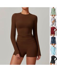 Women's Slim Long Sleeve Pullover Top Yoga Fashion Fitness Sports Clothing For Women