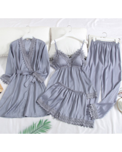 Ice Silk Pajamas Suspender Shorts Suit