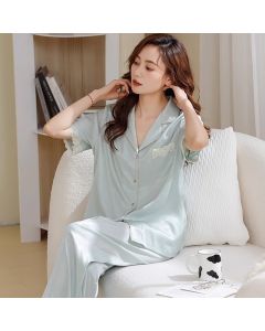 Ice Silk Pajamas Women's High-grade Summer Suit Short