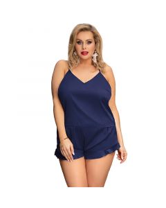 Comeondear Sleepwear Home Suit Summer V Neck Sexy Pyjamas Women Spaghetti Strap Loose Cami Top Shorts Pijama Satin Femme R80958