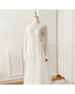 Women's Long Tailed Lace Nightgown