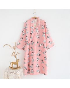 Cotton Gauze Lace-up Home Wear Cotton Moisture-wicking Clothing Kimono Robe