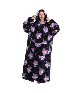 Fleece Hooded Wearable Blanket Sweatshirt