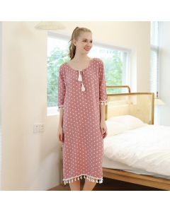 Simple Polka Dot Girlfriends Nightdress Pajama Set