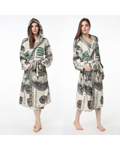 Home Clothes Warm Night Gown Flannel Bathrobe Personalized