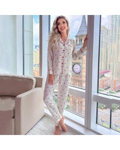 Summer Printed Cardigan Casual Pajamas Suit