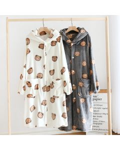 Couple Pajamas Coral Velvet Men And Women Thickening Plus Velvet Long