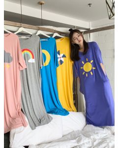 Women's Summer Long Skirt Ankle Thin Cotton Pajamas