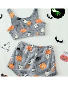 Women's Halloween Luminous Flannel Pajamas