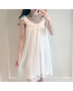 Western Style Lace Trim Sleeveless Suspender Pajamas Loose Mid-Length Comfortable Casual Nightdress