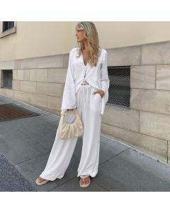 Pure Cotton Breathable Home Women's Pajamas Lightweight Loose Two-piece Suit