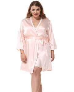 Large size simulation silk nightdress