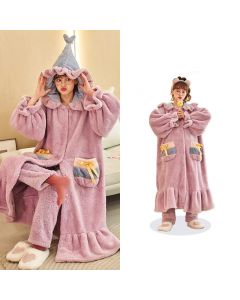 Long Nightgown Cute Spring And Autumn Home Service Suit