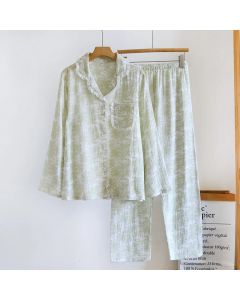 Spring And Summer Women's Cotton Gauze Thin Pajamas