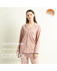 Autumn And Winter Women's Fleece-lined Thickened Pajamas Suit