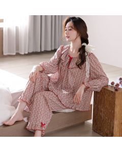 Pajamas Women's Pure Cotton Long Sleeve Plus Size Autumn And Winter Thin