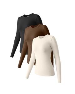 Long Sleeve Top Round Neck Stretch Bottoming Shirt T-shirt Top Inner Wear