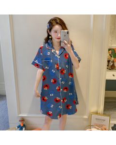 Summer Thin Short-Sleeved Ice Silk Pajamas