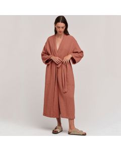 Long Sleeve Nightgown Cardigan Double-layer Crepe Loose Pajamas Moisture-wicking Clothing