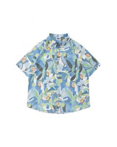 Japanese Retro Casual Floral Short-sleeved Shirt