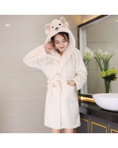 Women's Winter Thickened And Lengthened Flannel Bathrobe