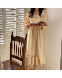 Long Palace Lace Square Neck Pajamas