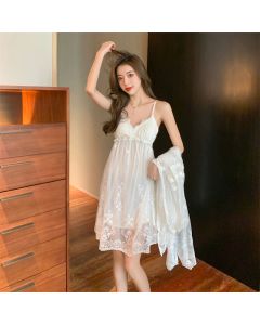 Sling Nightdress Women's SummerPajamas New Lace Sexy Two-Piece Suit With Chest PadPalace Style High Quality