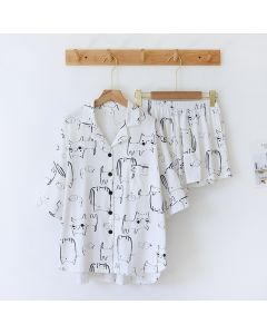 Cotton Cartoon Loose Casual Home Clothing