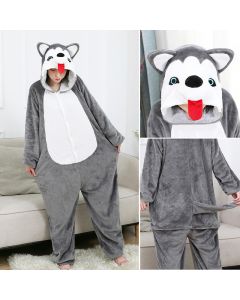 One-piece Pajamas Cute Tongue Husky Men And Women