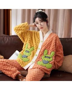 Thickened Winter Cute Cartoon Flannel Warm Loungewear